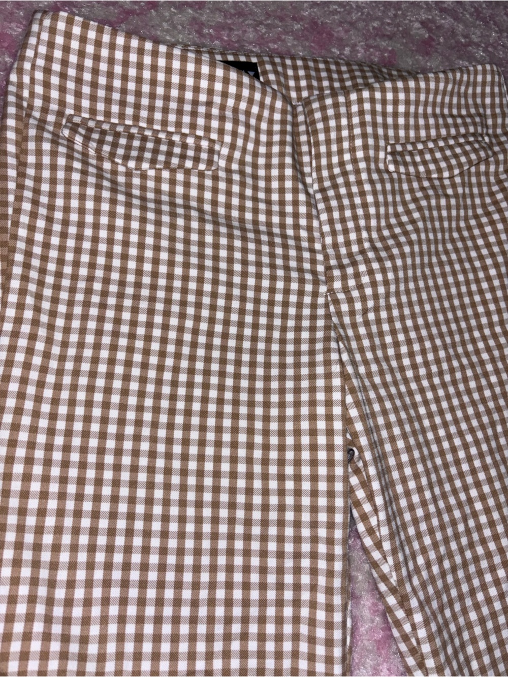 Zara Beige Gingham Capris - Picture 3 of 4